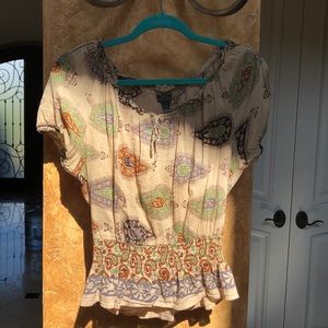 Country top with boho designs/ vintage